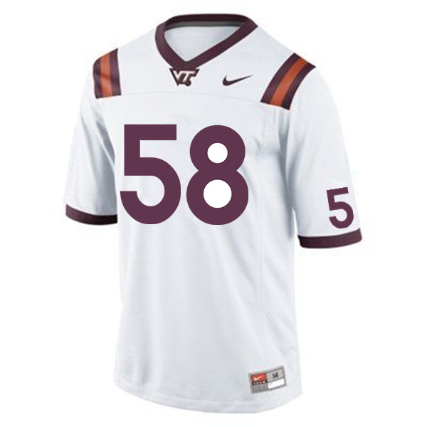 Men #58 Josh Fuga Virginia Tech Hokies College Football Jerseys Sale-White - Click Image to Close